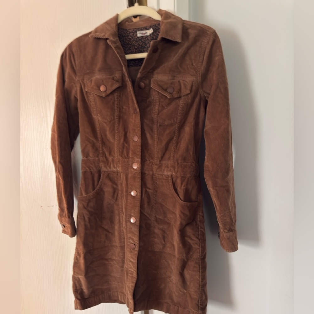Faherty Corduroy Michelle Button Up Brown Dress - image 4